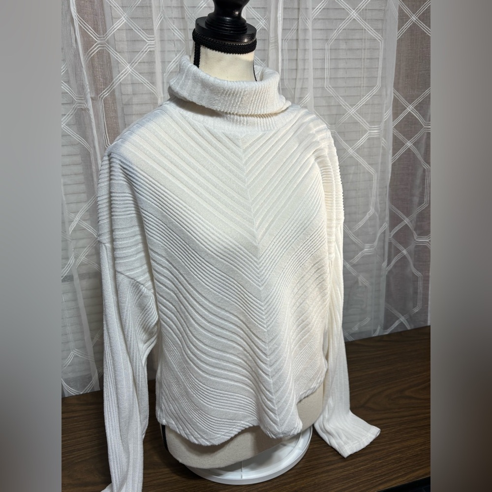 Freshman LargeJUNIORS Ribbed Hacci Knit Turtle Neck Sweater Cozy 20”L 18” p2p